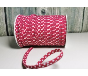 Spaghetti Band Kordel 7mm Polka Dots Pünkchten granat 